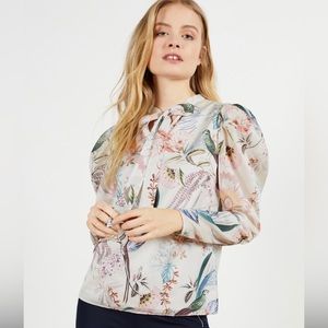 Ted Baker Aangeli Floral Puff Sleeve Blouse